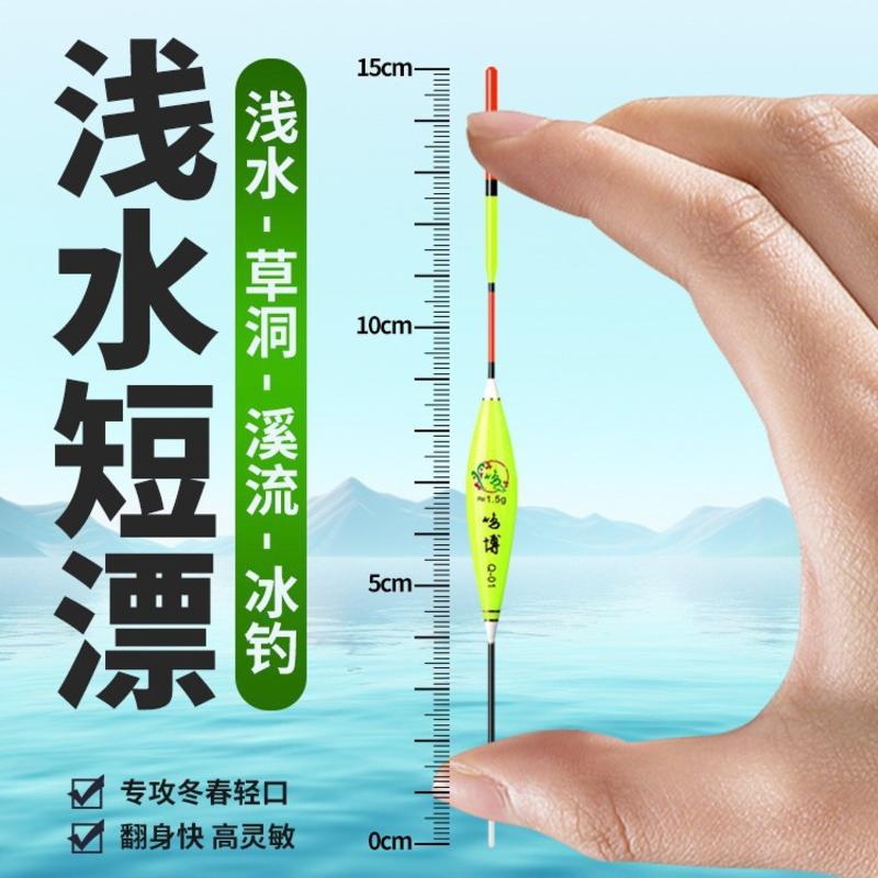 纳米浅水鲫鱼漂 2目加粗 醒目草洞轻口底钓浮漂 吃铅0.5g