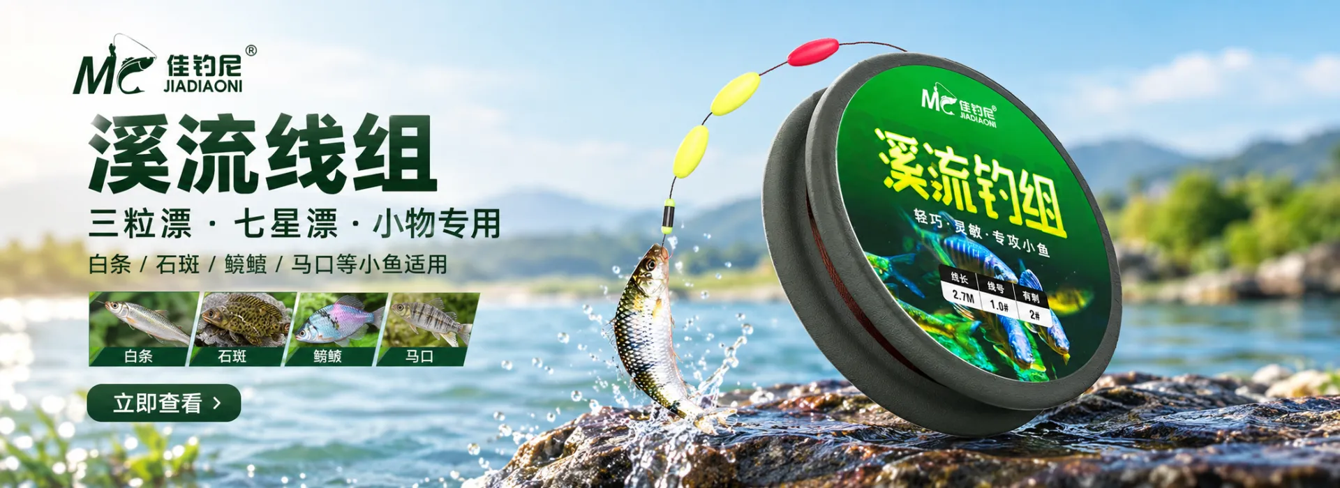 佳钓尼七星漂三粒漂小物白条石斑鳑鲏马口鱼线鱼钩